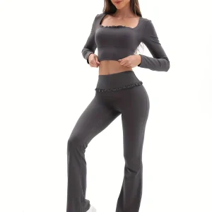 Women's Floral Lace Yoga Outfit